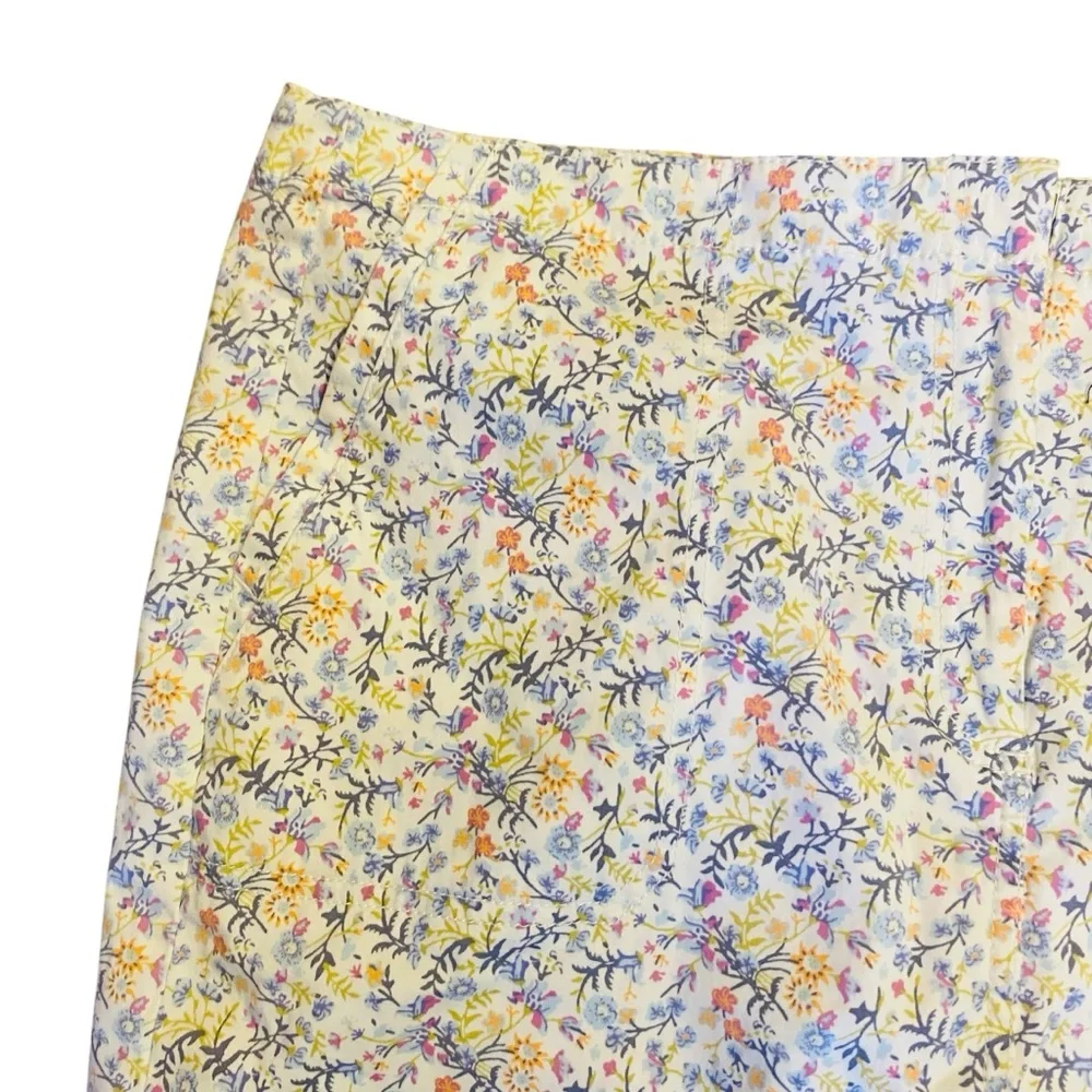 J.Jill Live in Chino Floral Pencil Mini Skirt Zip Pocket Stretch Multicolor - Picture 5 of 8